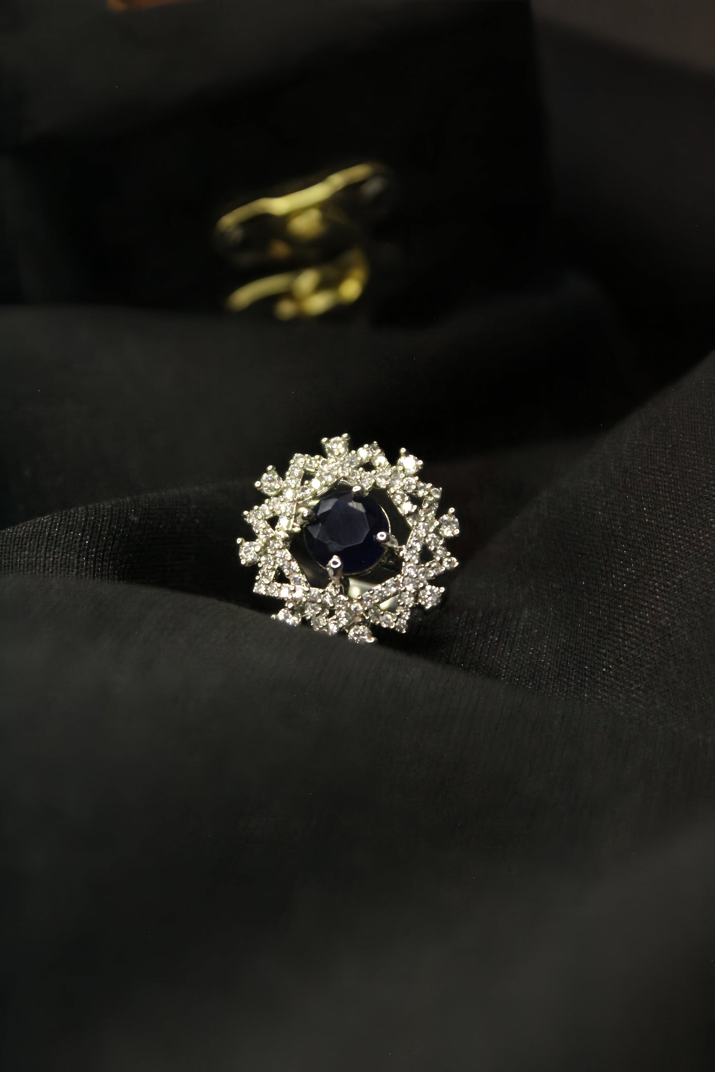 1-Carat Royal Sapphire Halo Ring