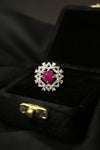 1-Carat Royal Pink Sapphire Halo Ring