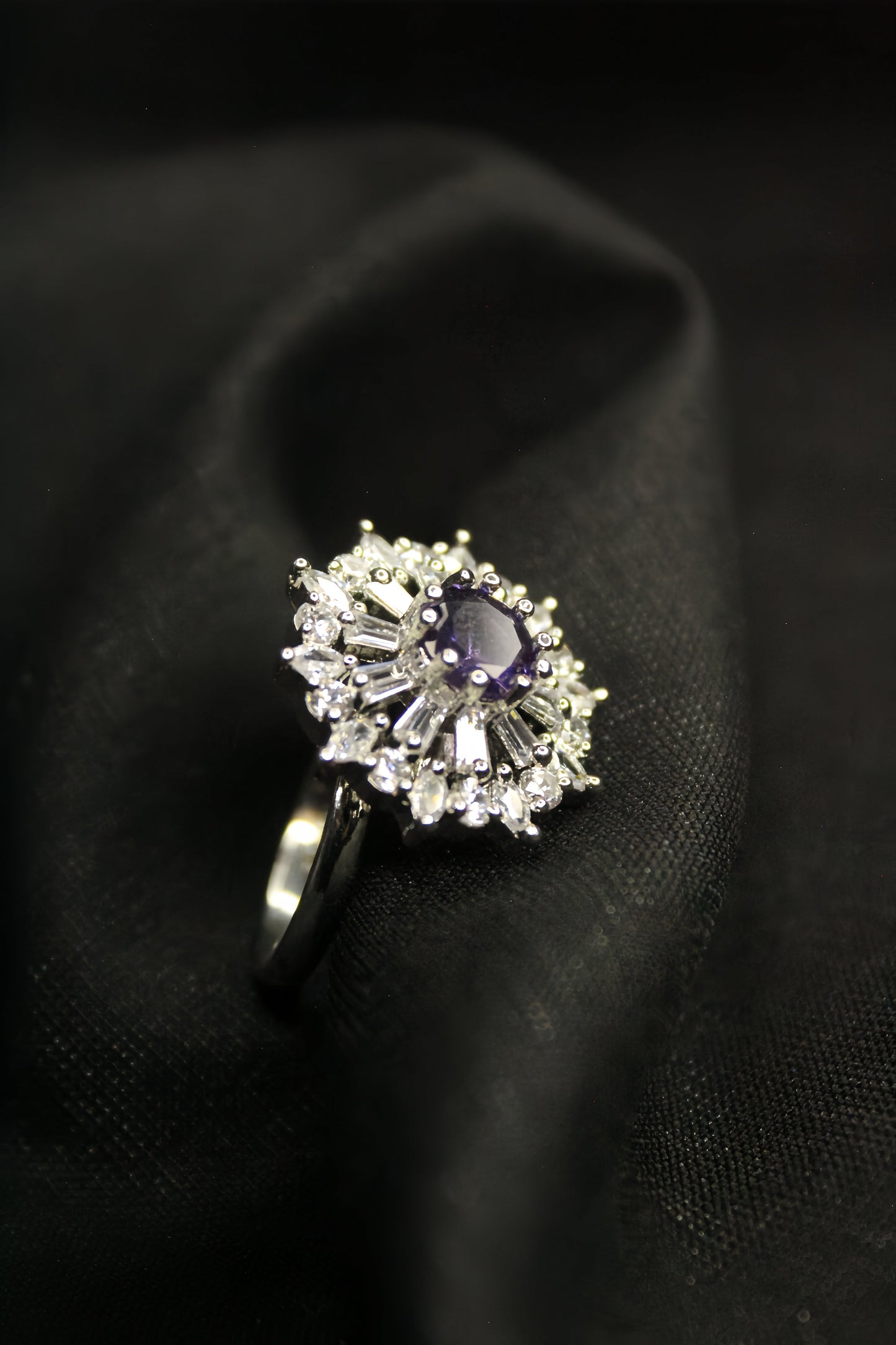 1-Carat Starburst Midnight Radiance Ring