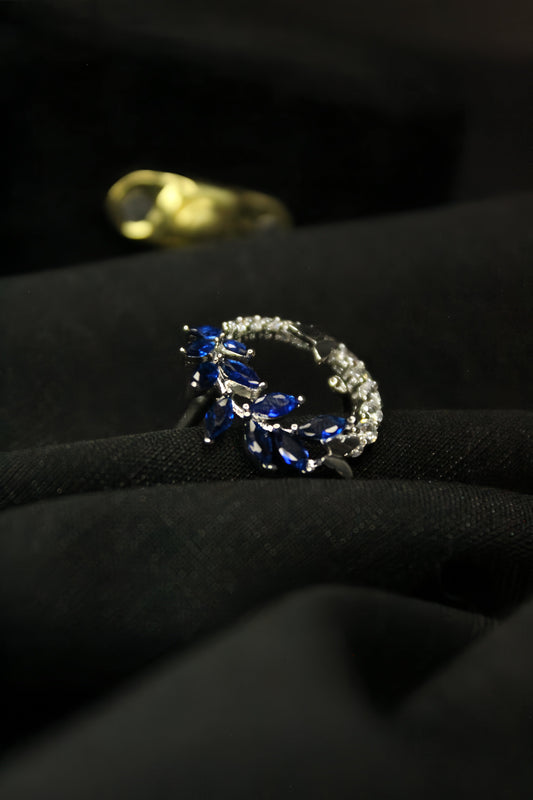 1-Carat Sapphire Leaf Vine Ring