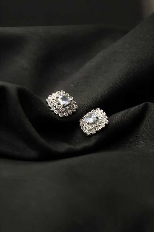 Silver Royal Sparkle Princess Studs