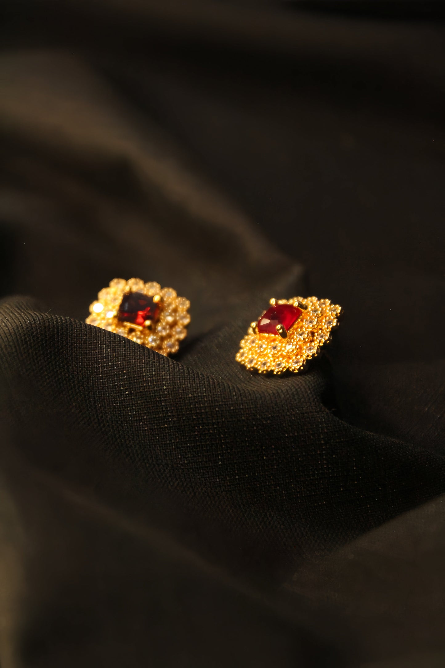 Golden Royal Sparkle Princess Studs