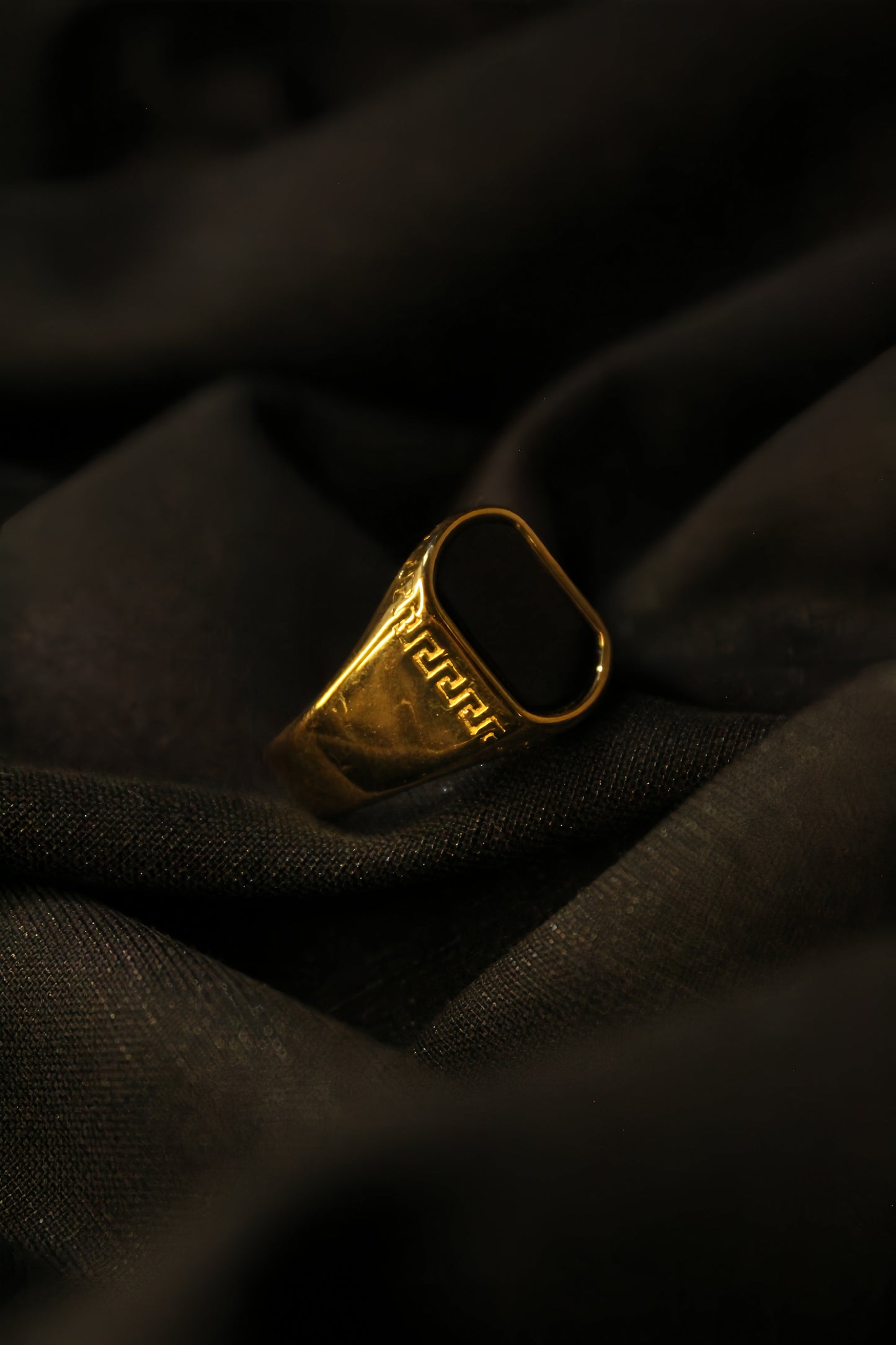 Gold Black Onyx Ring