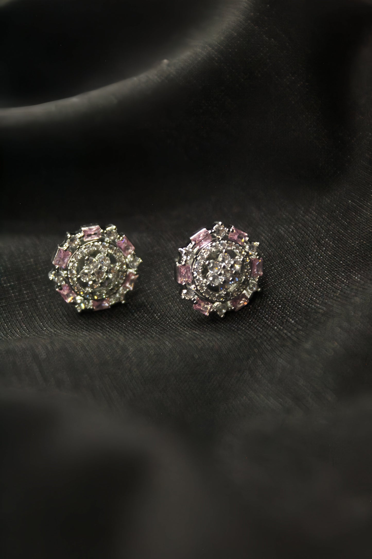 Crystal Radiance Floral Stud Earrings