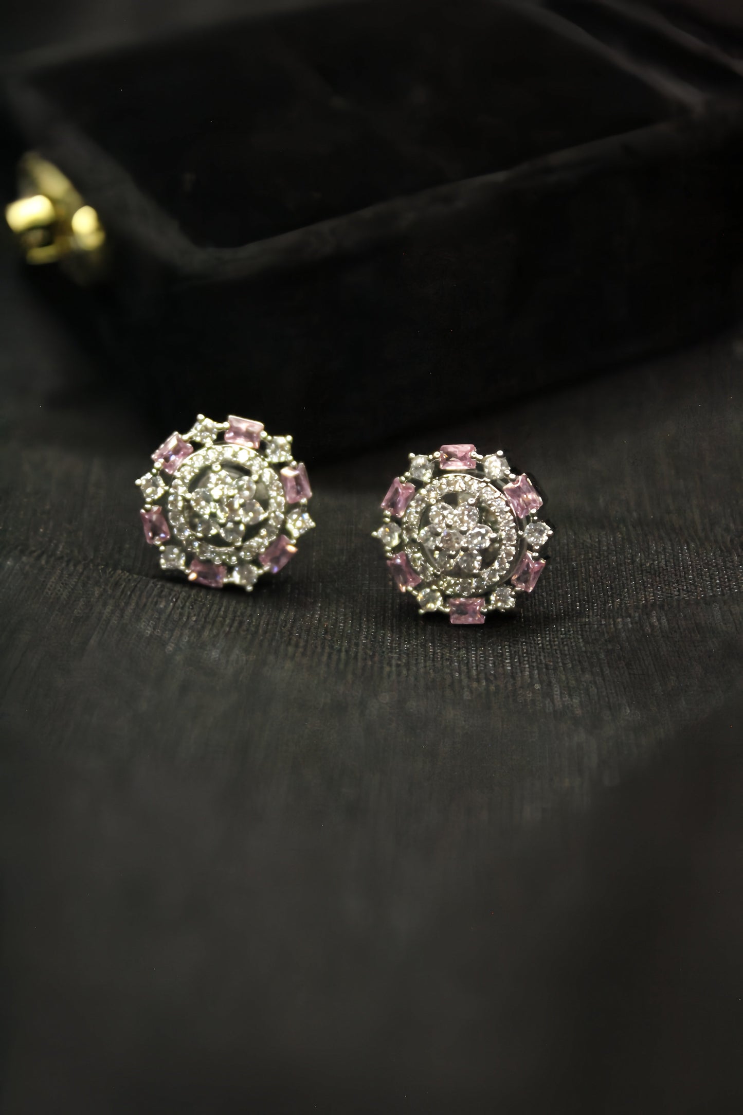 Crystal Radiance Floral Stud Earrings