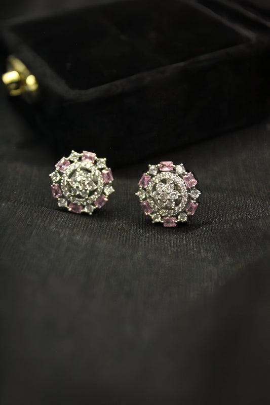 Crystal Radiance Floral Stud Earrings