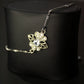 Floral Design Bracelet  With Transparent Zircon