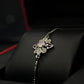 Floral Silver Bracelet With Pearl White Zircon