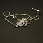 Floral Silver Bracelet With Pearl White Zircon