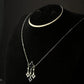 Silver-Black Clover Pendent Necklace