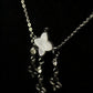 Silver-Pearl Clover Pendent Necklace