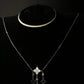 Silver-Pearl Clover Pendent Necklace