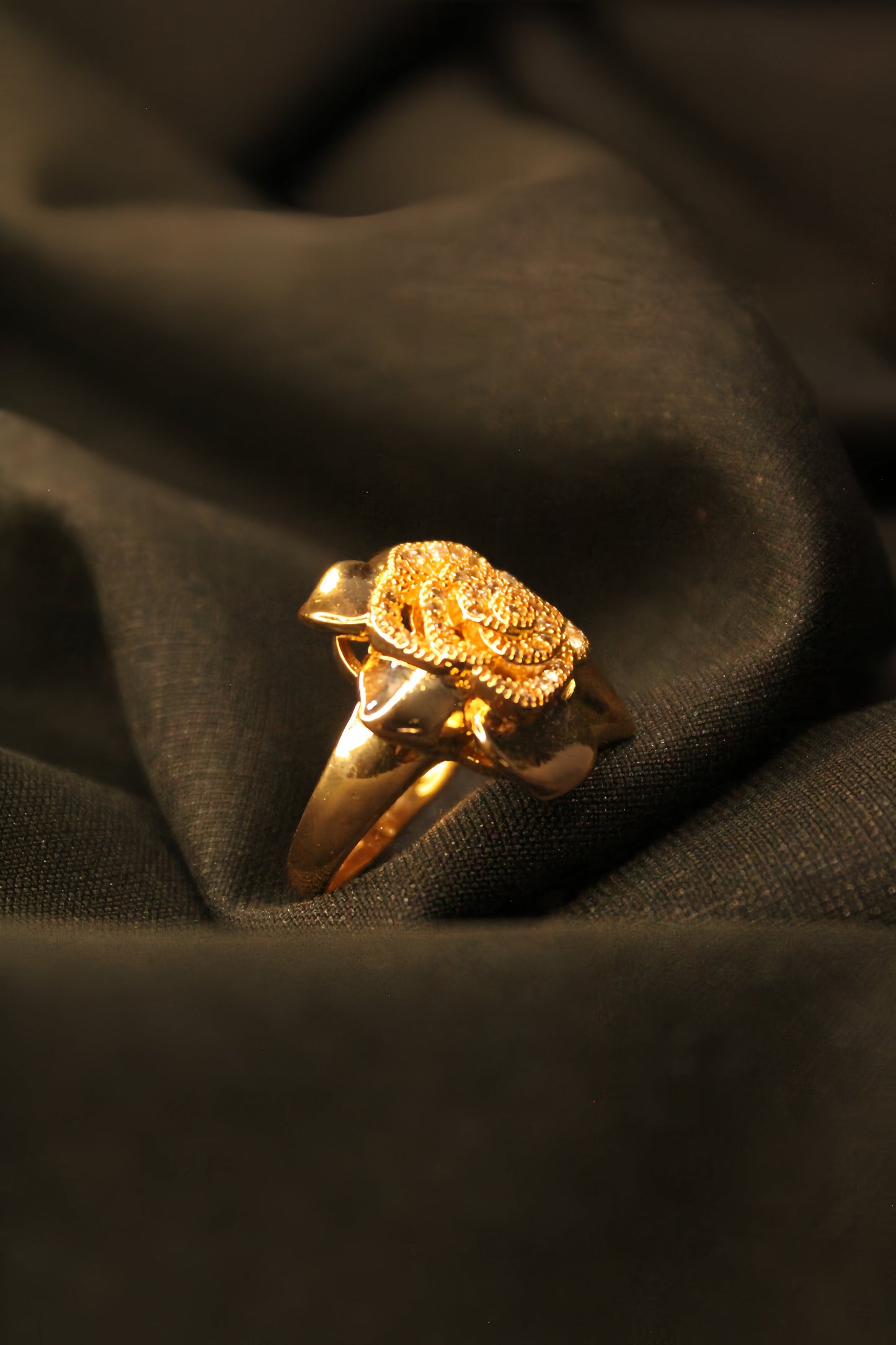 Elegant Gold-Plated Rose Ring