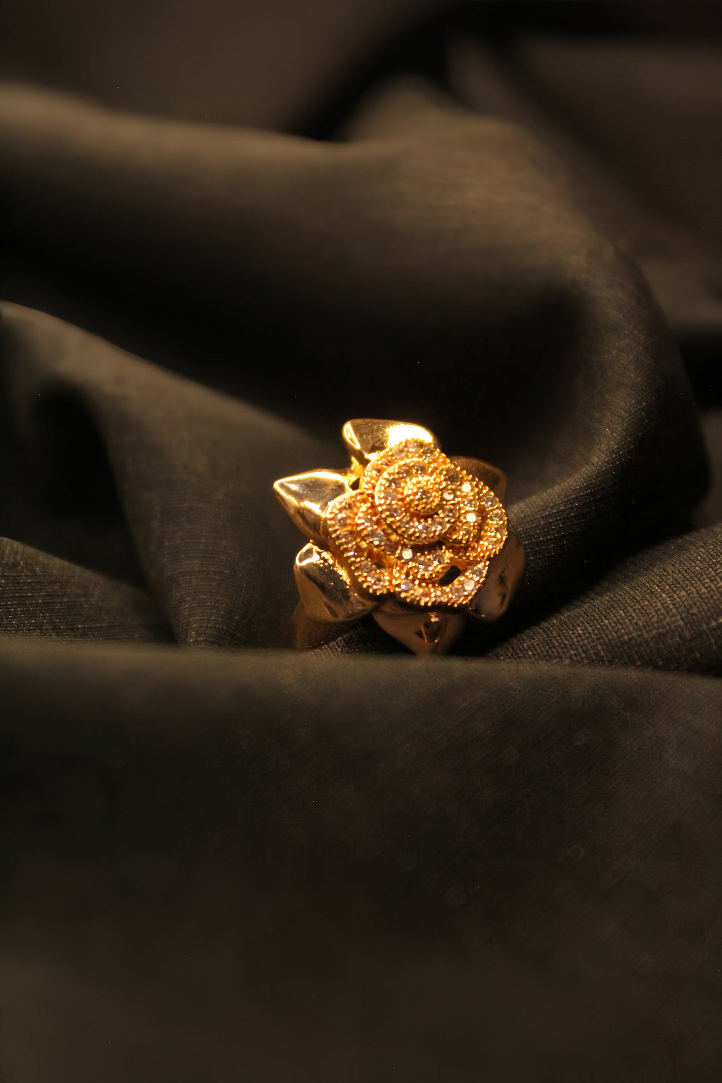 Elegant Gold-Plated Rose Ring