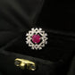 1-Carat Royal Pink Sapphire Halo Ring