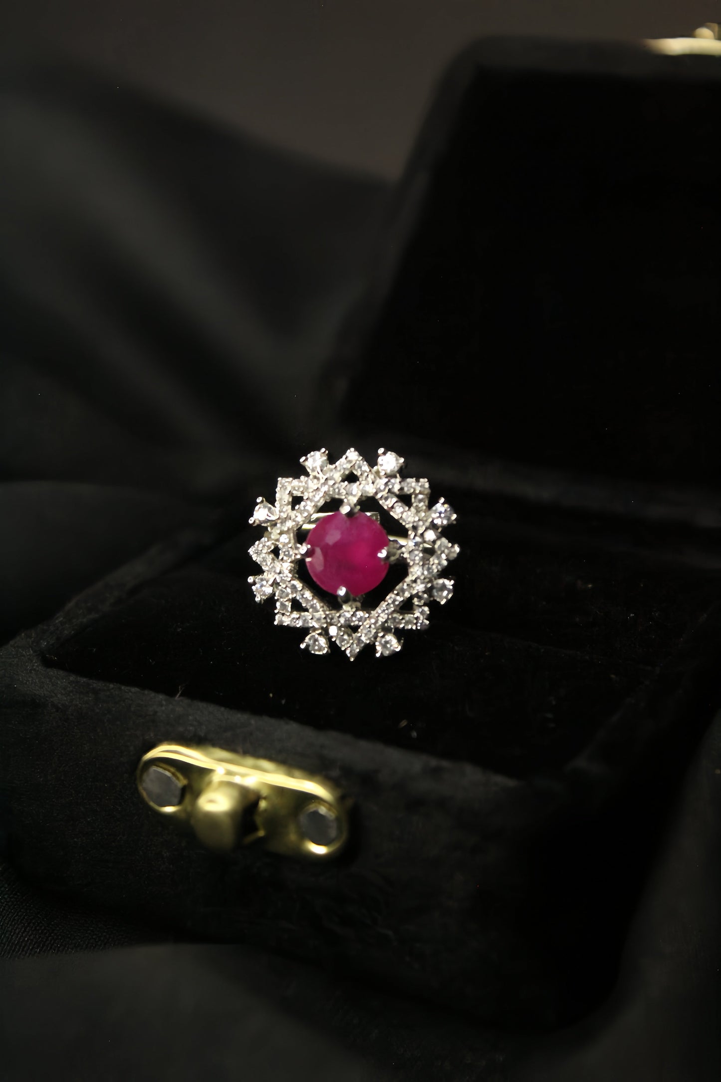 1-Carat Royal Pink Sapphire Halo Ring