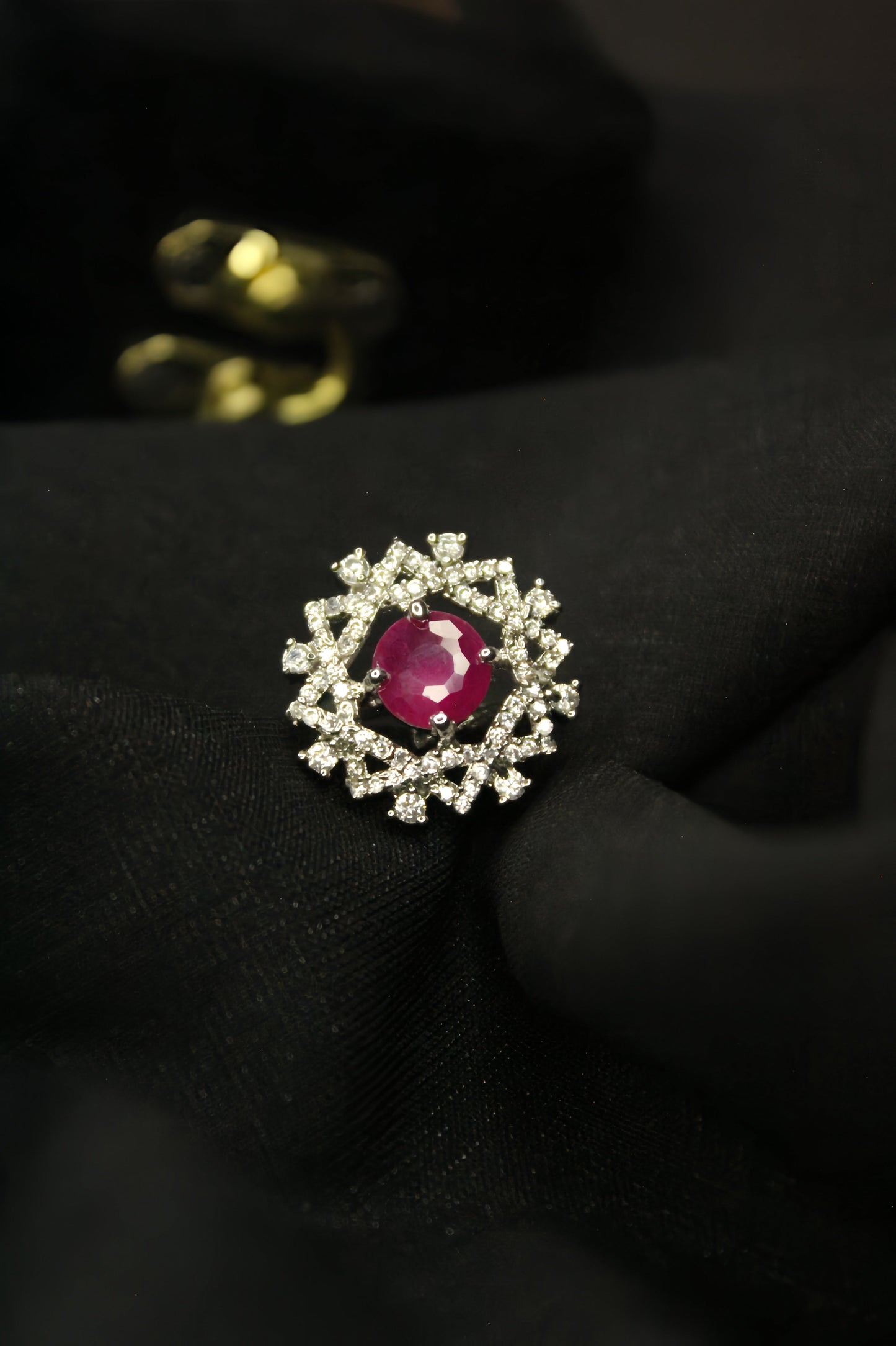 1-Carat Royal Pink Sapphire Halo Ring