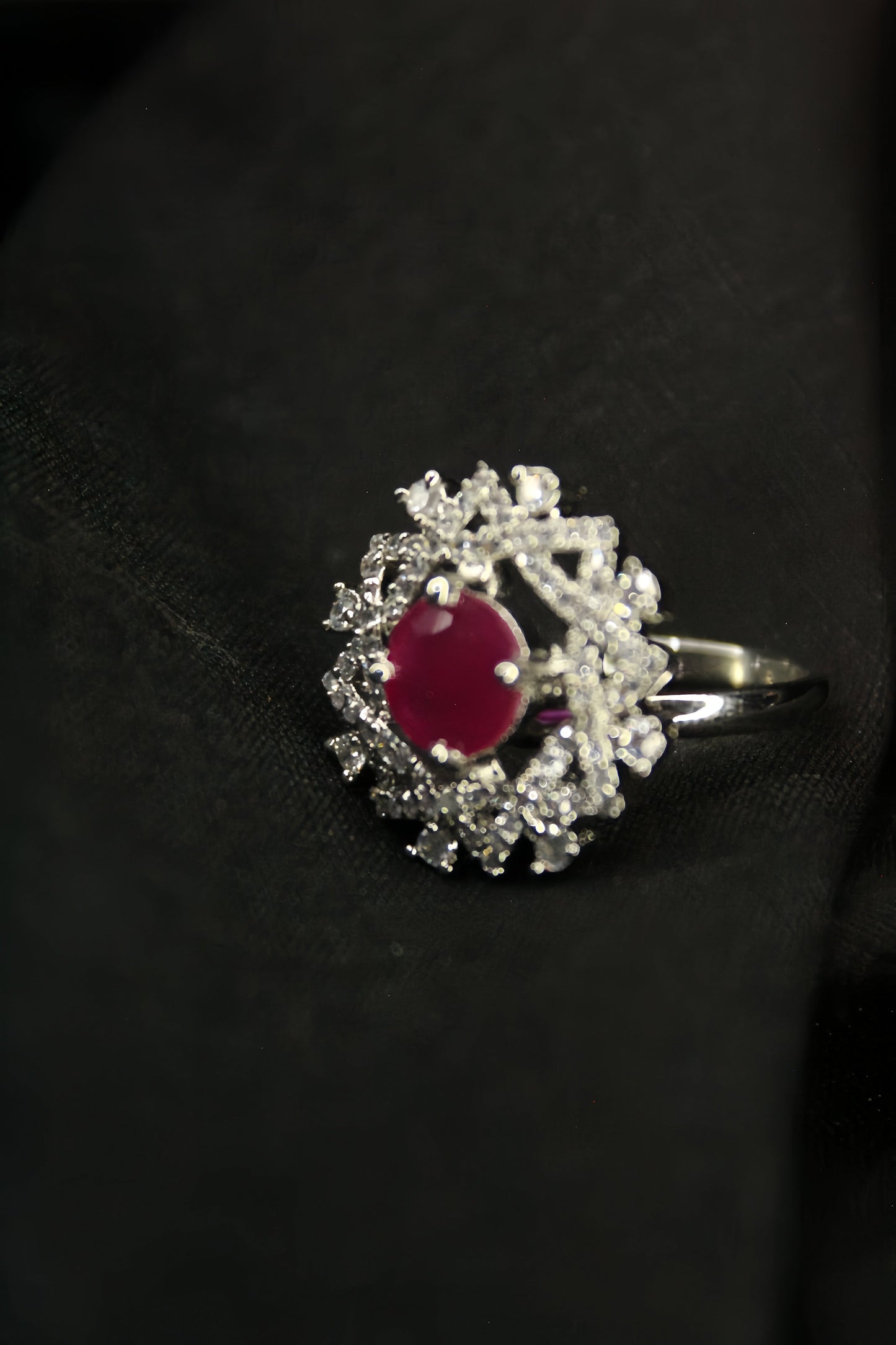 1-Carat Royal Pink Sapphire Halo Ring