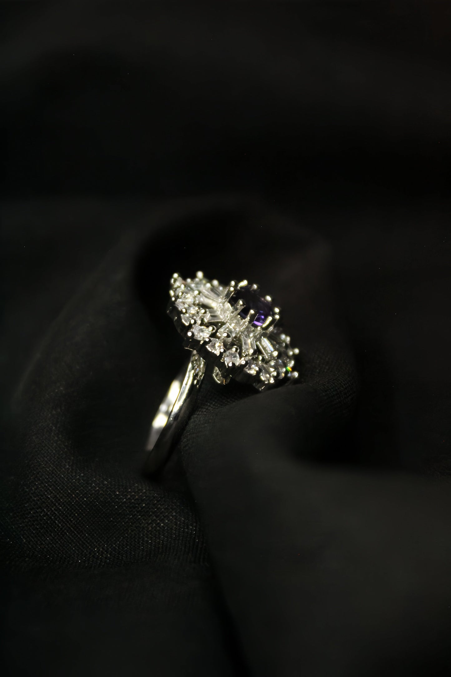 1-Carat Starburst Midnight Radiance Ring
