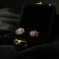 Ruby Radiance Floral Stud Earrings