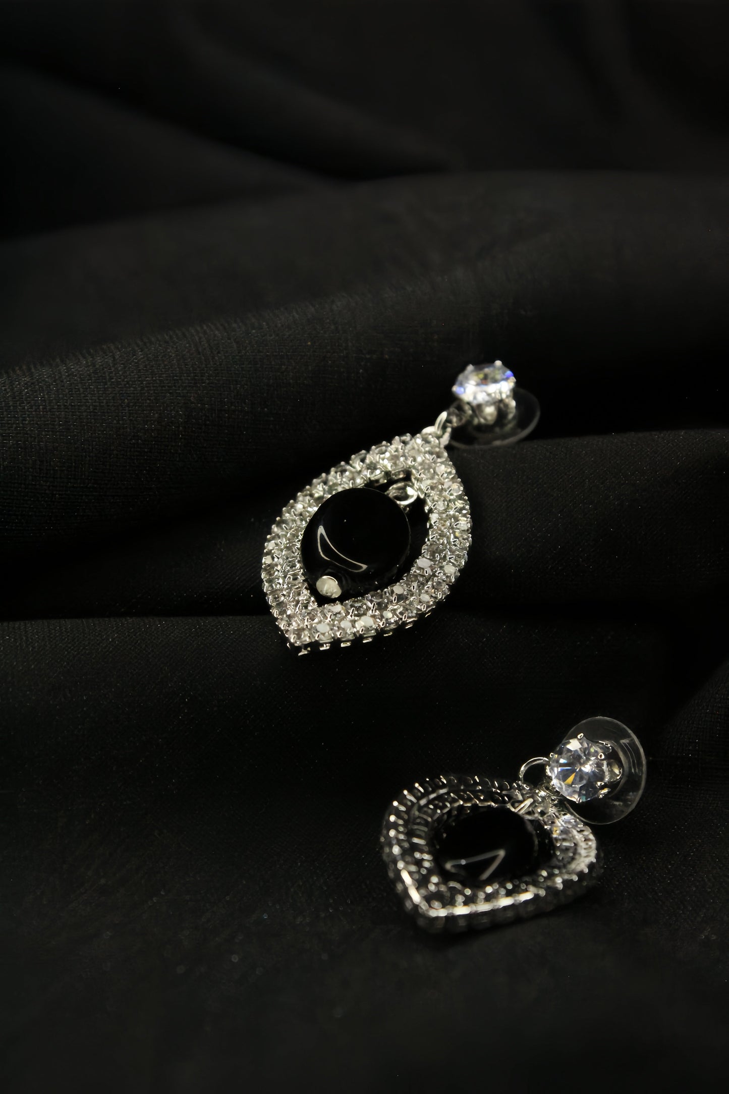Midnight Sparkle Teardrop Earrings