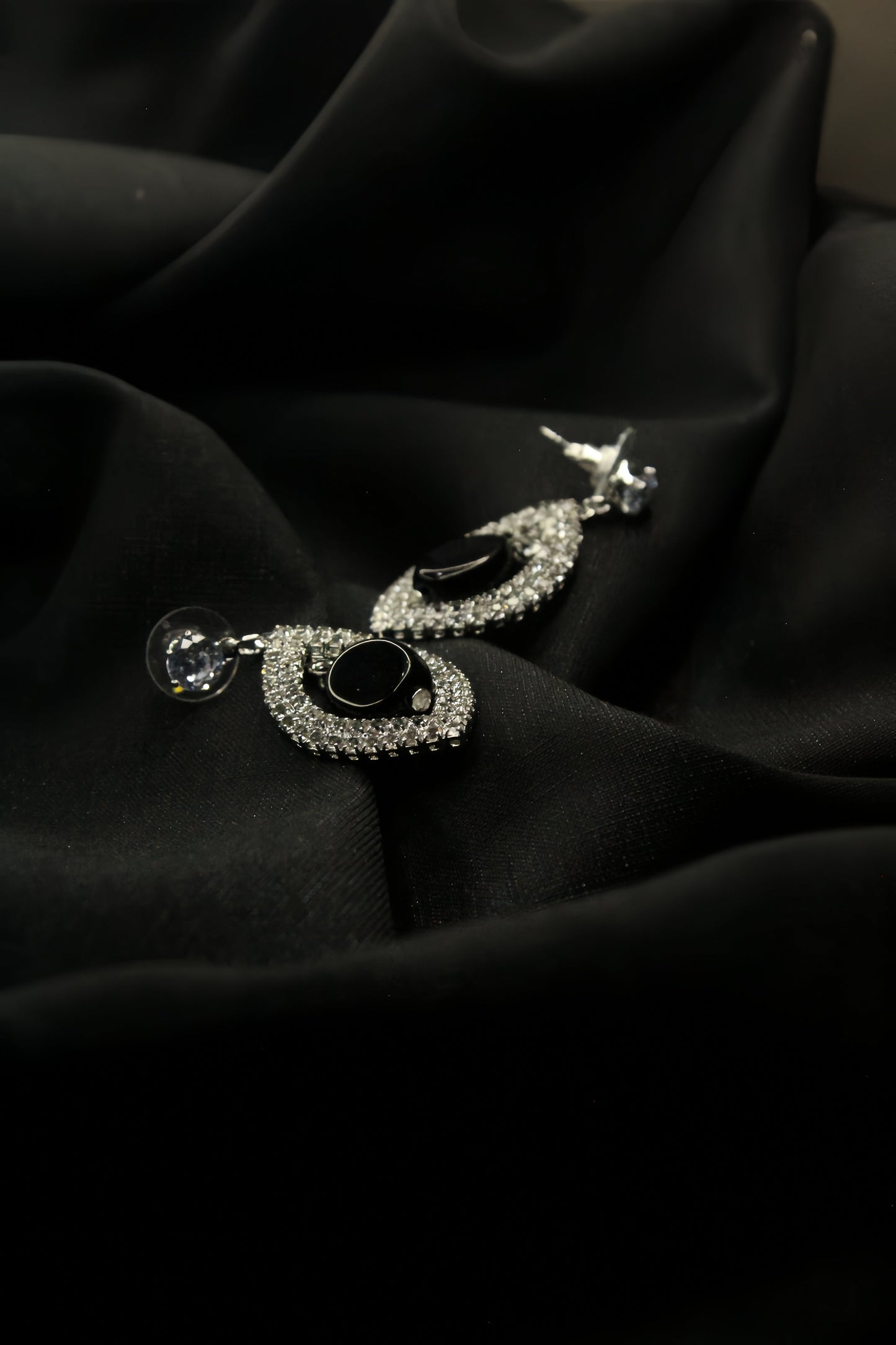 Midnight Sparkle Teardrop Earrings