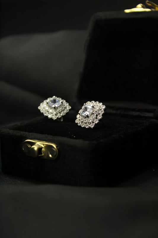 Silver Royal Sparkle Princess Studs