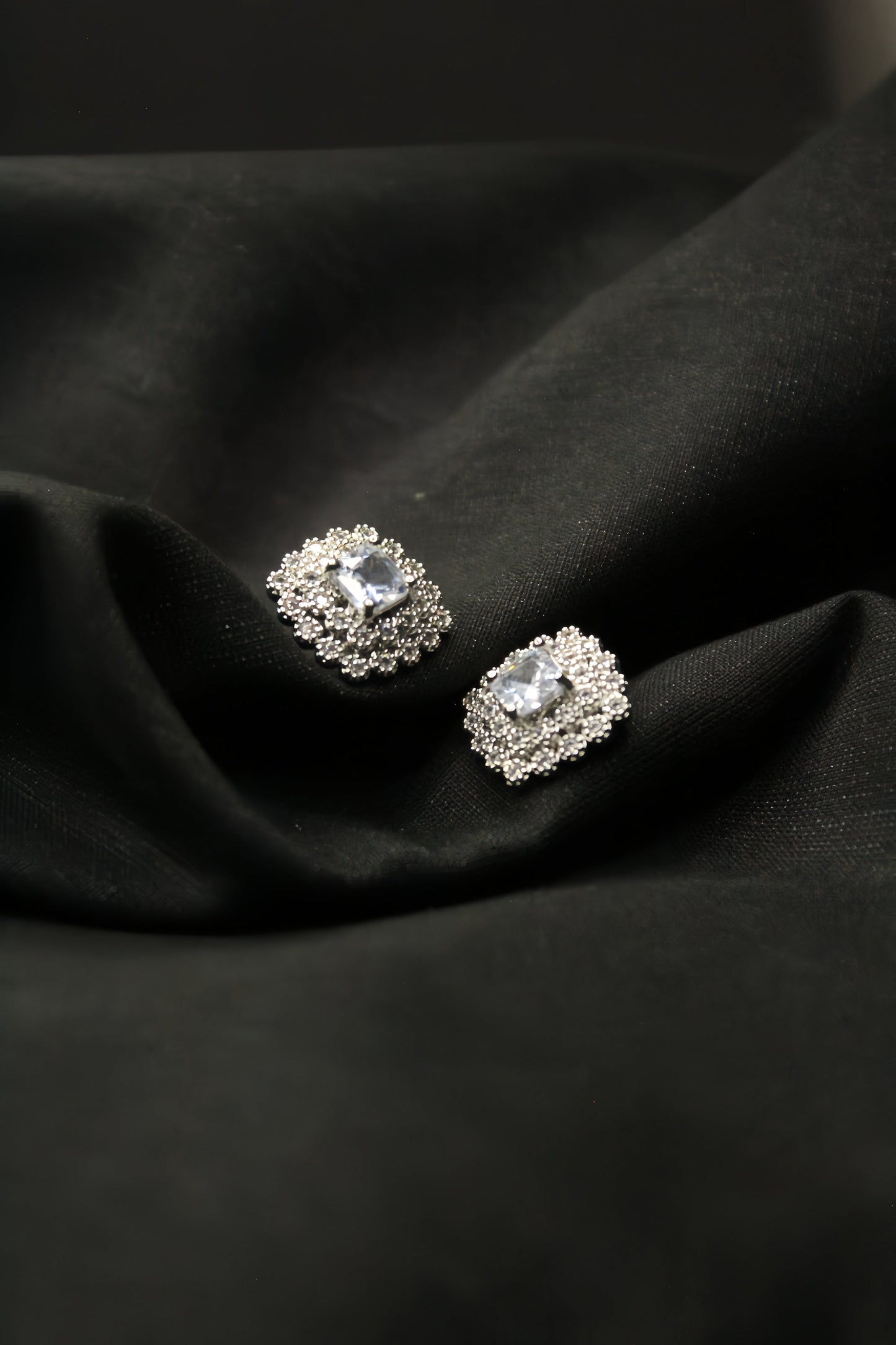 Silver Royal Sparkle Princess Studs