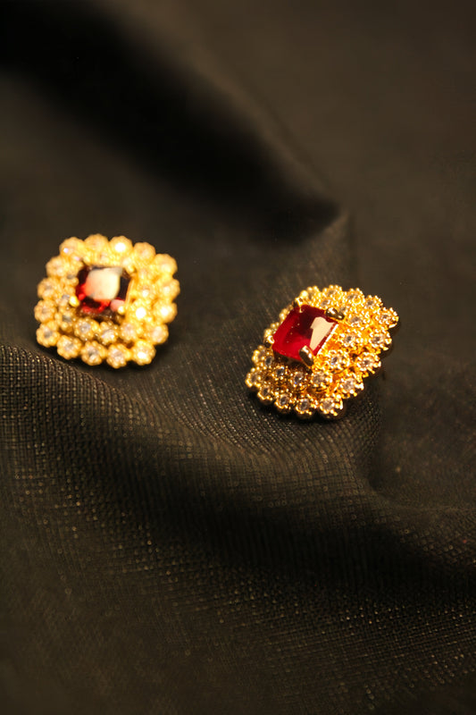 Golden Royal Sparkle Princess Studs
