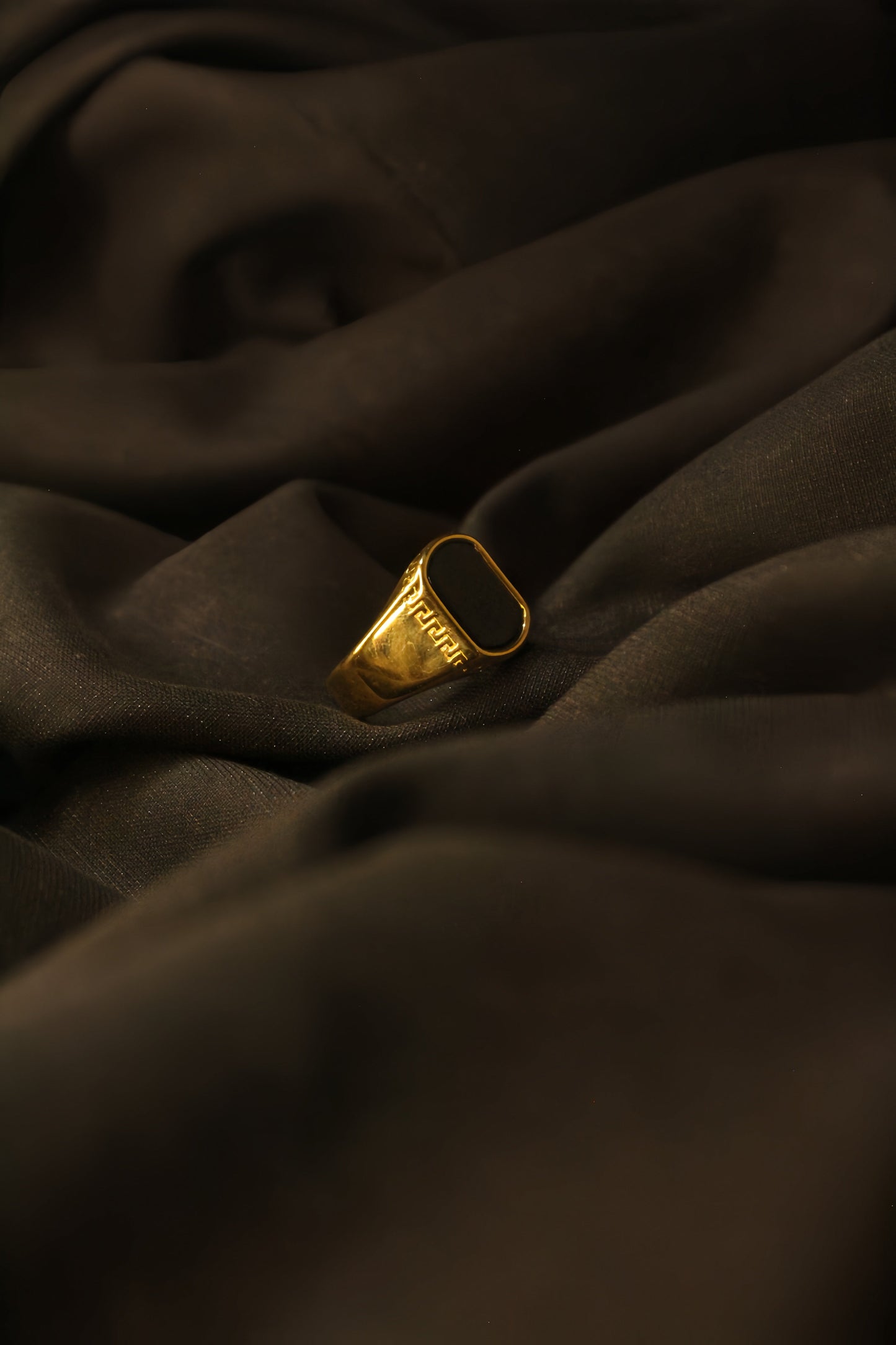 Gold Black Onyx Ring