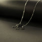 Silver-Black Clover Pendent Necklace