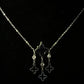 Silver-Black Clover Pendent Necklace