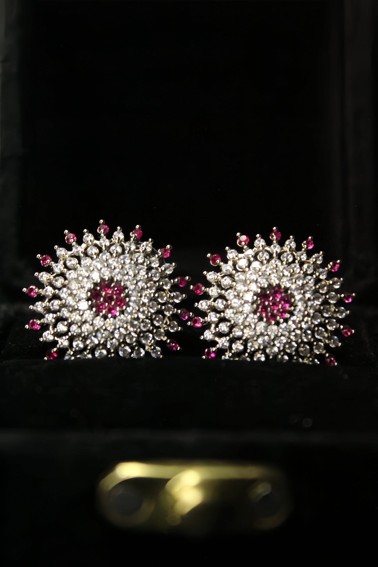Ruby Radiance Floral Stud Earrings